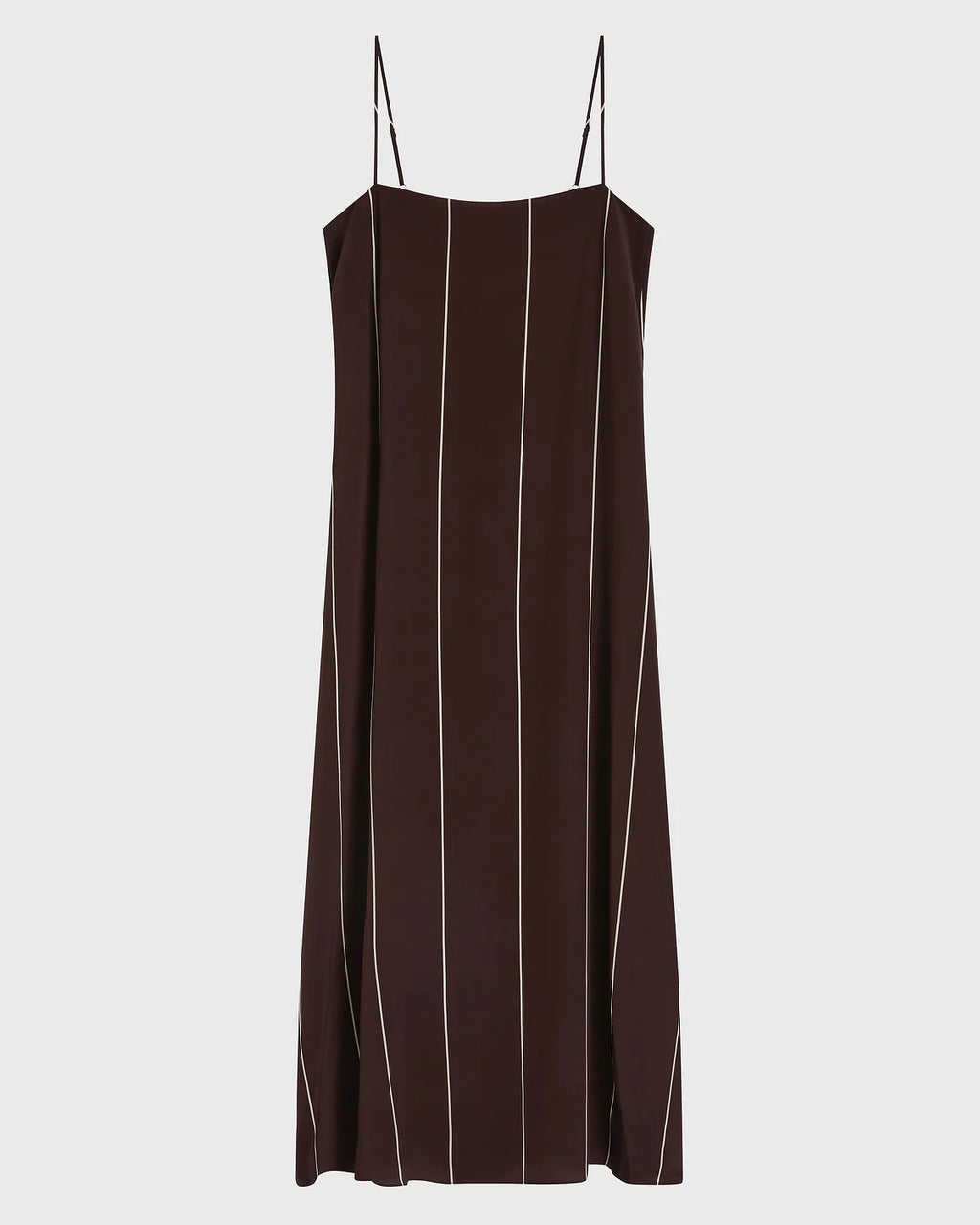Bondi Born - Orta Silk Slip Dress - Mocha Stripe