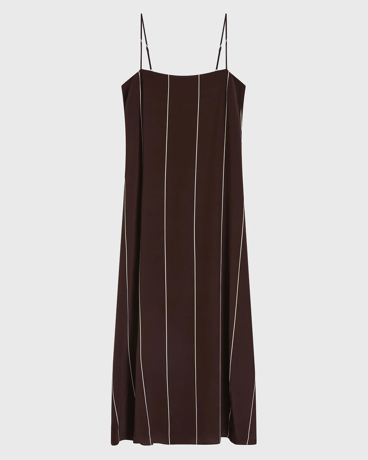 Bondi Born - Orta Silk Slip Dress - Mocha Stripe