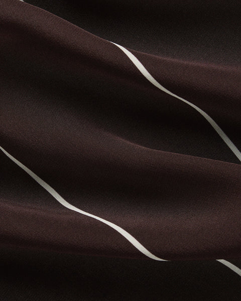 Bondi Born - Orta Silk Slip Dress - Mocha Stripe
