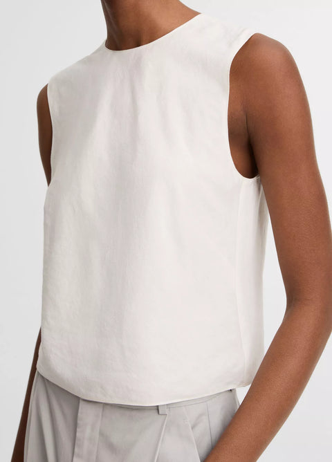 Vince -  Linen Crew Neck Shell Top