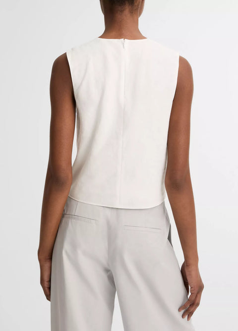 Vince -  Linen Crew Neck Shell Top
