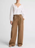 Vince -  Cotton Double-Waist Drawstring Pant