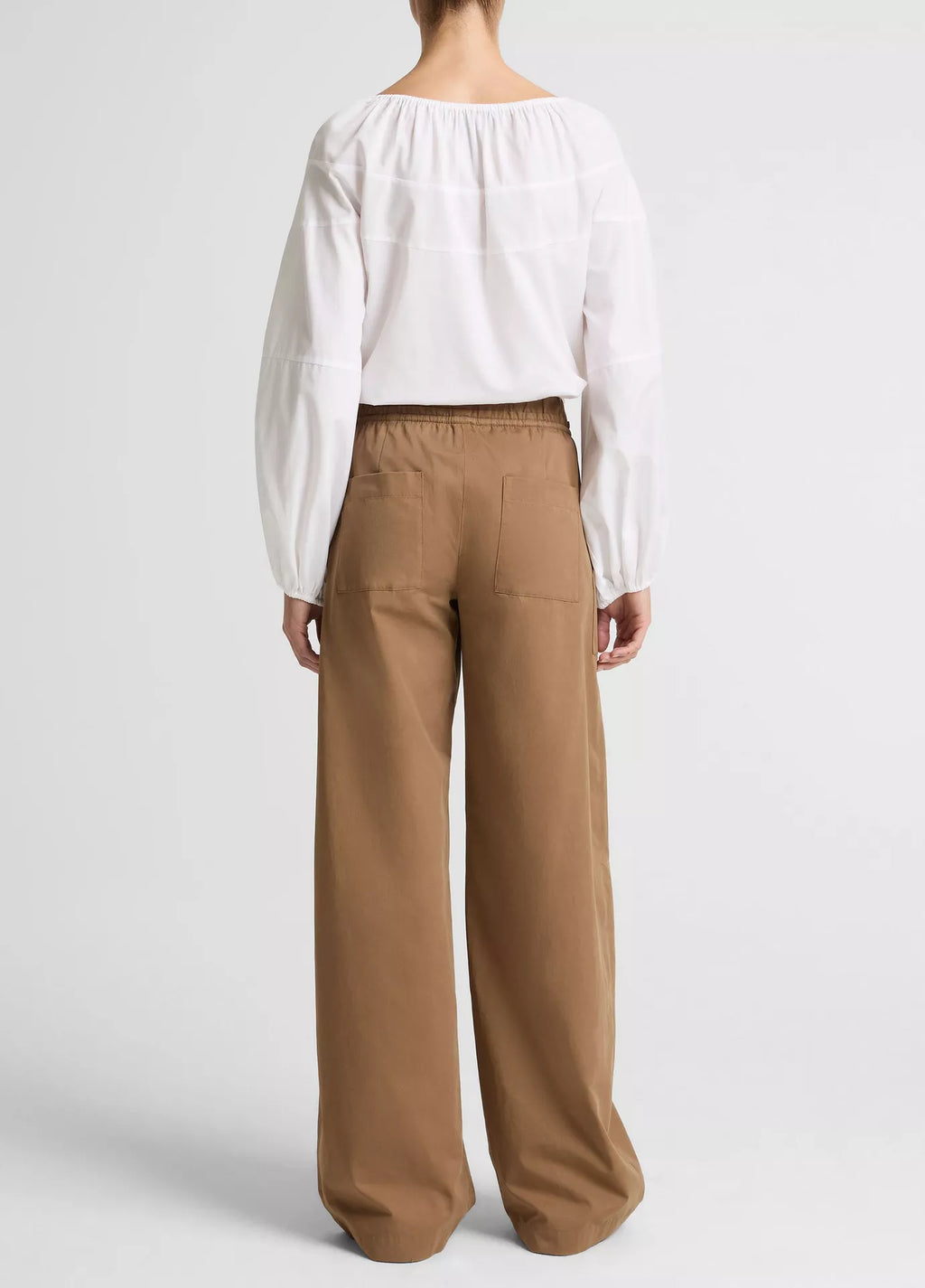 Vince -  Cotton Double-Waist Drawstring Pant