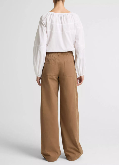 Vince -  Cotton Double-Waist Drawstring Pant