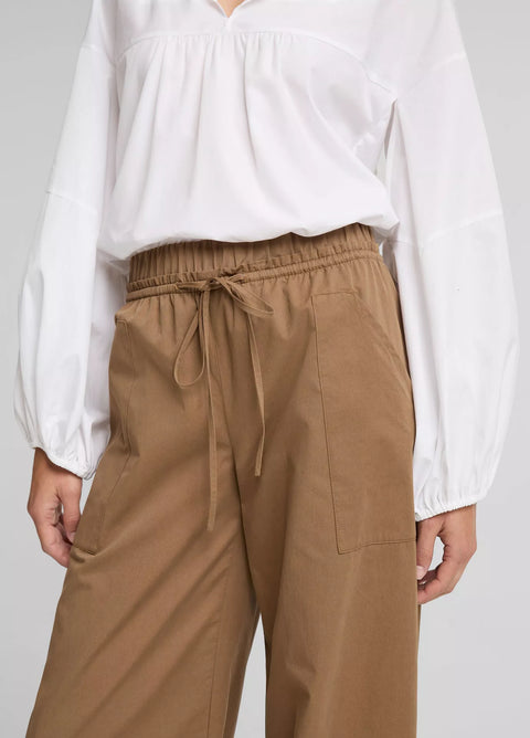 Vince -  Cotton Double-Waist Drawstring Pant