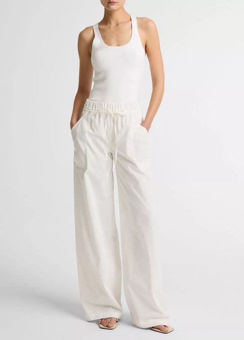 Vince -  Cotton Double-Waist Drawstring Pant