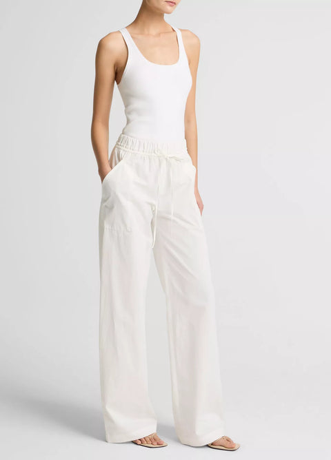 Vince -  Cotton Double-Waist Drawstring Pant