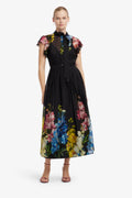 Leo Lin - Grace Flutter Sleeve Midi Dress