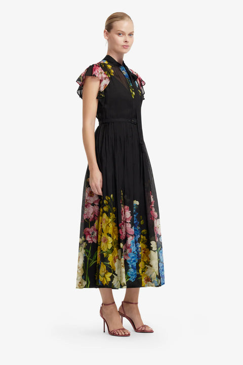 Leo Lin - Grace Flutter Sleeve Midi Dress