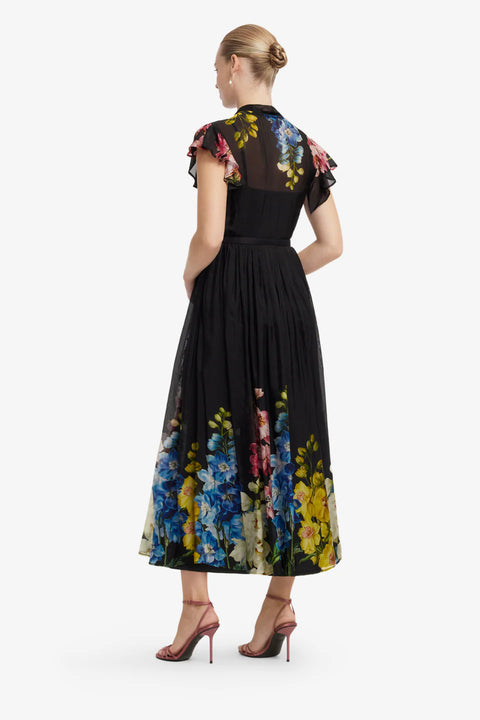 Leo Lin - Grace Flutter Sleeve Midi Dress