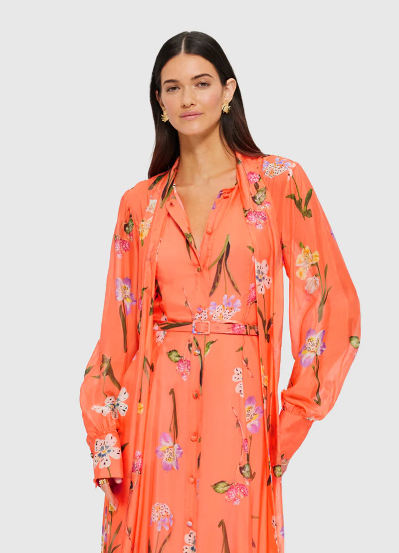 Leo Lin - Liliane Tie Neck Midi Dress