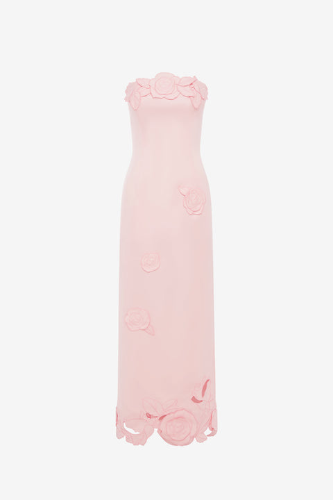 Leo Lin - Rayna Appliqué Bustier Maxi Dress