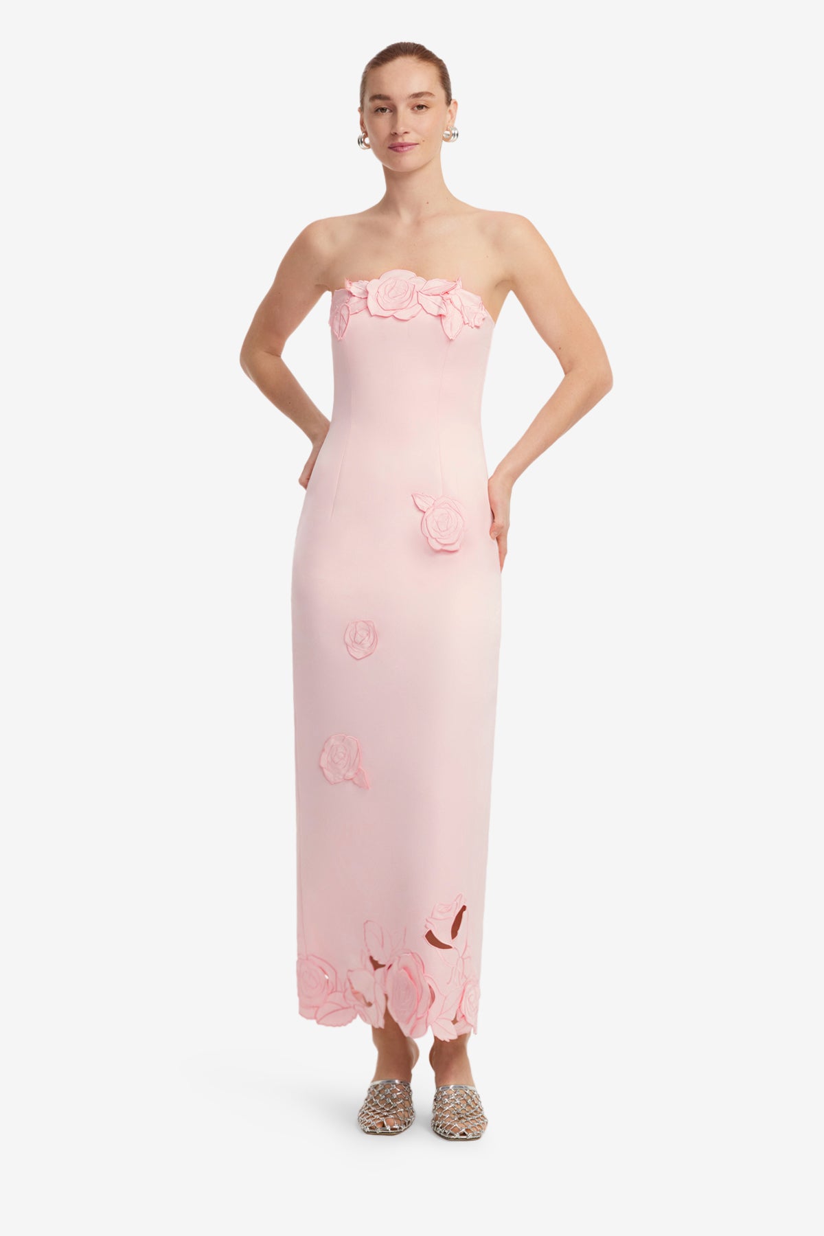 Leo Lin - Rayna Appliqué Bustier Maxi Dress